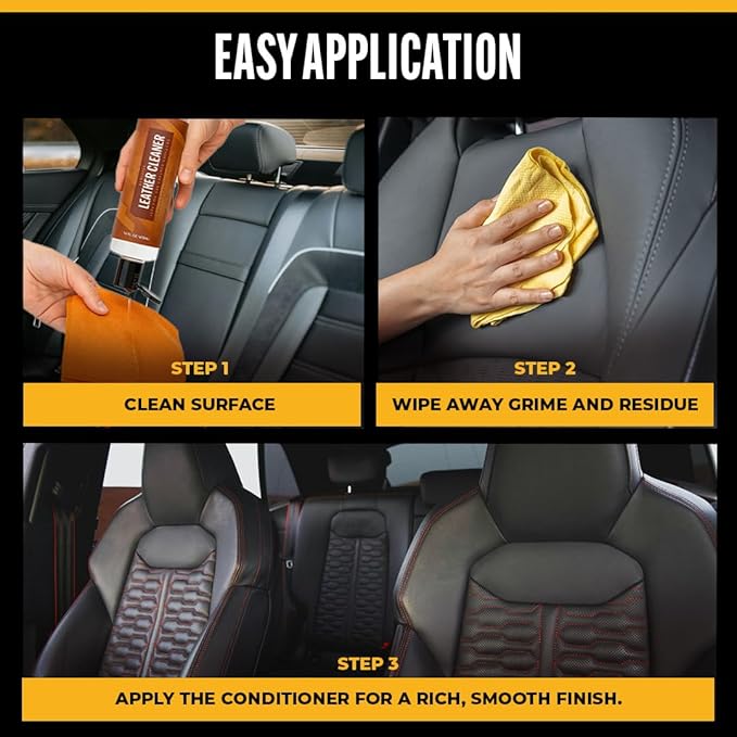 Legendary Leather Cleaner And Conditioner 16oz - Conditions, Cleans, & Protects Car Interior from UV - Multi Use Detailing Kit for Car Seats - Non-Greasy, Restores Leather