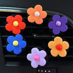 6 Pieces Daisy Flower Air Vent Clips, Cute Colorful Car Air Freshener Clip & Diffuser, Boho SUV Outlet Vent Decorations, Charm Car Inter Decor Accessories for Girls Women