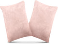 2 Pack Small Pillow, Memory Foam Mini Pillow 11 X 7 Inches for Travel, Sleeping, Nap and Neck, Knee, Lumbar Support, Tiny Cushion for Pet, Dogs (Light Pink)