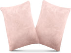2 Pack Small Pillow, Memory Foam Mini Pillow 11 X 7 Inches for Travel, Sleeping, Nap and Neck, Knee, Lumbar Support, Tiny Cushion for Pet, Dogs (Light Pink)
