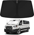 KUST Windshield Sun Shade for 2024 2025 2026 Ford Transit 350 Accessories Custom Fit Sunshade Sun Protector Foldable Blocks UV Rays Keep Cars Cooler