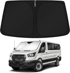 KUST Windshield Sun Shade for 2024 2025 2026 Ford Transit 350 Accessories Custom Fit Sunshade Sun Protector Foldable Blocks UV Rays Keep Cars Cooler