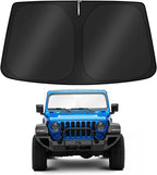 KUST Windshield Sun Shade for 2020-2025 2026 Jeep Gladiator(JT) Accessories,Sport,Sport S,Overland Rubicon Pickup(NO Sensor)Window Sunshade Sun Visor Protector Foldable Blocks UV Rays Keep Car Cooler