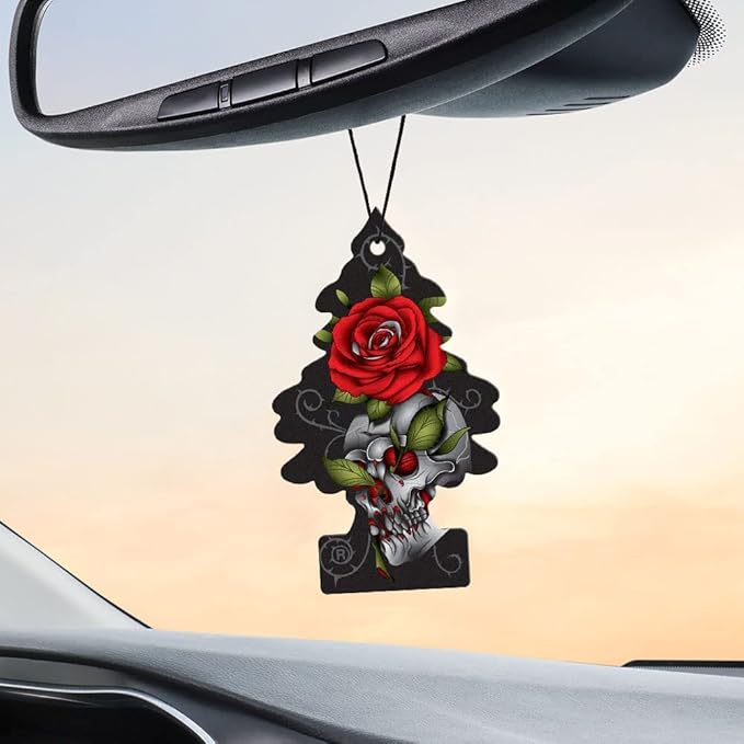Little Trees Car Air Freshener | Hanging Paper Tree for Home or Car | Rose Thorn | 6 Pack