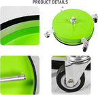 16" Pressure Washer Surface Cleaner with 4 Wheels, Coated Green Stainless Steel Power Washer Surface Cleaner for Driveway Sidewalk Patio, 1/4" Quick Connector 2 Extension Wand, 4000 PSI