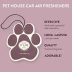 One Fur All Pet House Car Air Freshener - Lavender Green Tea Pack of 4 - Non-toxic Car Air Freshener - Pet-Friendly Air Freshener For Small Spaces & Car - Hanging Odor Eliminating Air Freshener