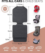 Owleys Premium Leather Car Seat Protector for Child Car Seat Cover from Dirt Scratches - Infant Car Seat Protector for Back Seat/Front Booster Seat Protector Under Baby Car Seat Waterproof 1pc Black