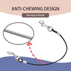 Dog Tether for Car Pet Dog Car Seat Belt Restraint Chew Proof Safety Tether Cable with Double Hook Stainless Steel Coated Pet Vehicle Leash and Harness Restraint 39 Inch