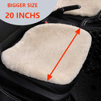 OGLAND Fluffy Genuine Sheepskin Car Seat Cover for Auto Fuzzy Interior Accessories Cushion with Soft Wool Natural Fur Non-Slip (Pearl, Front20*20Inch)