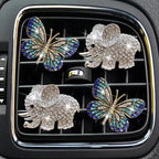 Bling Butterfly Air Vent Clips, 4 Pcs Crystal Elephant Air Fresheners, Diffuser Rhinestone Decoration Cute Interior Decor Accessories for Women