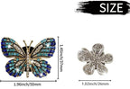 Bling Butterfly Crystal Daisy Air Fresheners, 4 Pcs Rhinestone Diamond Flower Car Decoration, Bling Car Accessories for Women