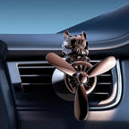 Katutude Car Air Fresheners Cute Bulldog Pilot Car Air Outlet Fan Rotating Propeller Car Aroma Diffuser Perfume Clips Automotive Decoration, Black