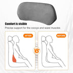 Car Lumbar Support Pillow, Memory Foam Vehicle Seat Lower Back Support Cushion for Back Pain Relief & Sciatica, Comfortable Auto Driver Seat Pad, Universal for Vehicles (Dark Gray)