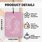 Cute Pink Western Car Air Freshener 4 Pcs, Preppy Long Live Cowgirls Boots Air Freshener Hanging Decor for Cars Closet Drawer Books Accessories Gifts
