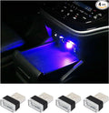 Augeny 4 PCS USB LED Car Interior Atmosphere Lamp, Plug-in USB Decor Night Light, Portable Auto Ambient Lighting Kit, Universal Vehicle Interior Accessories for Most Cars (Blue)