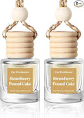 C Classy Car Air Freshener Hanging 2 Pack, Strawberry Pound Cake Essential Oil Diffuser for Cars, Cute Car Fresheners, Long-Lasting Fragrance, C ar Air Fresheners for Women & Men Gift, Made in USA
