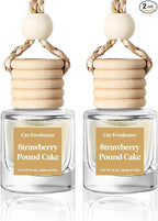 C Classy Car Air Freshener Hanging 2 Pack, Strawberry Pound Cake Essential Oil Diffuser for Cars, Cute Car Fresheners, Long-Lasting Fragrance, C ar Air Fresheners for Women & Men Gift, Made in USA