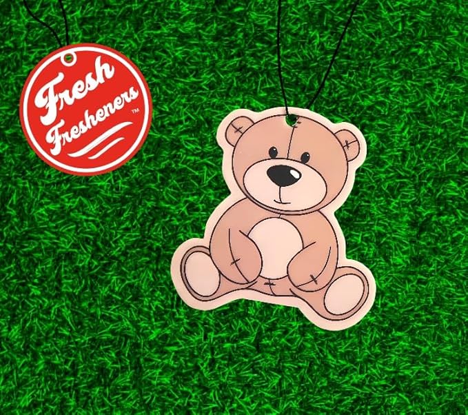 Fresh Fresheners Cute Funny Car Air Fresheners 4 Pack Scented With Premium Oils (Teddy Bear)