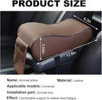 Car Armrest Cushion, Soft Memory Foam Auto Armrest Pillow with Storage Bag, Leather Center Console Arm Rest Padded Cushion with Phone Holder, Universal Car Accessories (Coffee)