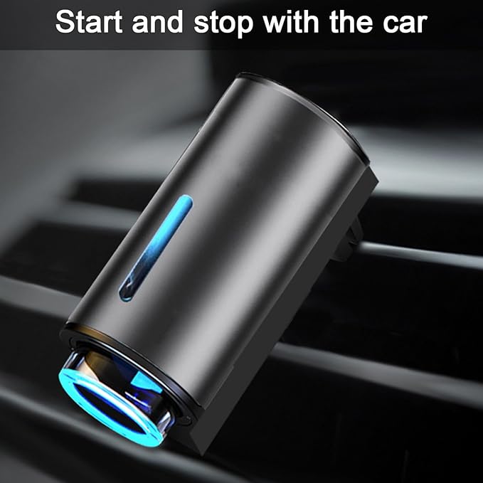 Smart Car Air Freshener, Aromatizante para Carro, Intelligent Car Aroma Diffuser for Essential Oil with 2 Modes, Rechargeable Smart Car Air Freshener Diffuser (with 3 Lemon Essential Oil)