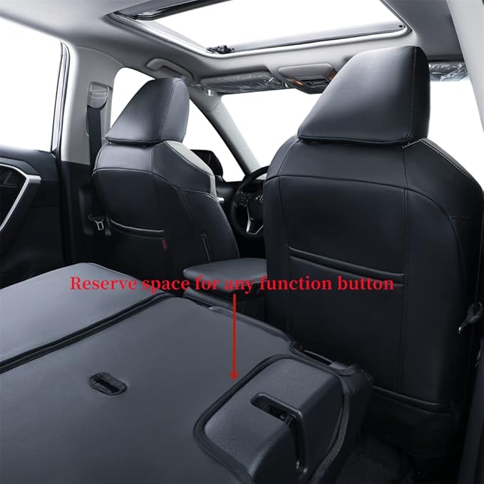 coverdream Custom Seat Covers Compatible with Select Toyota RAV4 LE 2013 2014 2015 2016 2017 2018 Models - Leatherette (Black/Gray,Full Set)