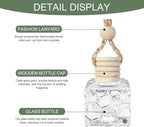 5PCS Hanging Car Air Freshener, Car Air Freshener Diffuser, 8ml Hanging Essential Oil Diffuser Bottle, Auto Interior Cute Glass Empty Perfume Bottle Ornament for Most Vehicles (Water Cube)