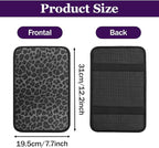 Leopard Cheetah Print African Animal Hunting Auto Center Console Armrest Pad, Car Center Console Cover, Auto Accessories Soft Comfort Armrest Cover Cushion Mat for Most Cars (Black leopard print)