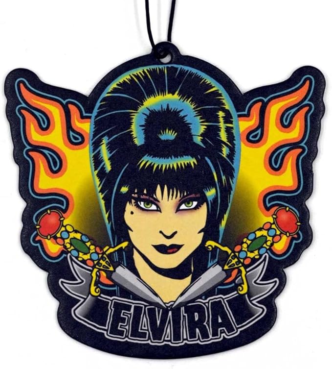 kreepsville 666 Hanging Horror Car Air Freshener Spooky Scent (Elvira Tattoo Flames)