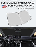 Proadsy Windshield Sun Shade for Honda Accord 2023-2025 2026 4-Layer Foldable Front Sunshade Protector Sun Visor Blocks UV Rays Keep Car Cooler