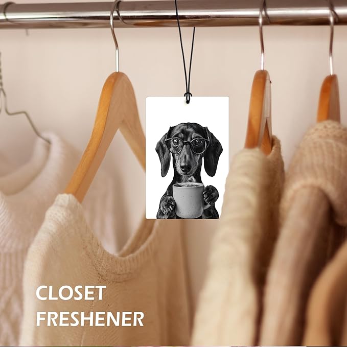 Lacama Retro Poodle Golden Retriever Dachshund Car Air Freshener 3Pcs, Funny Poodle Goldie Weiner Dog Cars Scents Air Freshener for Women Girls Gifts, Dog Car Accessories Interior Mirror Decor Hanging