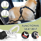Lukovee Dog Seat Belt for Car, Adjustable Dog Car Harness for Large Medium Small Dogs, Soft Padded & Breathable Mesh Dog Seatbelt with Car Strap and Carabiner (Camouflage,M)