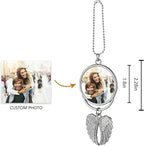 Personalized Photo Car Hanging Decor Accessories, Double-Sided Custom Picture Car Air Freshener Ornament, Car Charms for Rear View Mirror (No Scent)