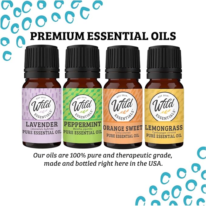 Wild Essentials Celtic Cross Essential Oil Car Vent Diffuser Kit with Lavender, Lemongrass, Peppermint, Orange Oils, Stainless Steel Pendant, 8 Refill Pads, Customizable Color Changing Air Freshener