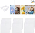 25 Pieces Sublimation Air Freshener Blank Square Sheets DIY Polyester Felt Freshener Blank for Car and Home Decor with 25 Elastic Ropes and Bags for DIY HTV Inks Heat Press