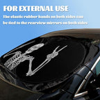 Funny Skull Car Windshield Sunshade Folding Human Skeleton Black Heatshield Front Window Car Sun Shade Windshield Rays Sun Shade Visor Protector for Car Sedan Truck SUV Accessories 59" L x 31.5" W