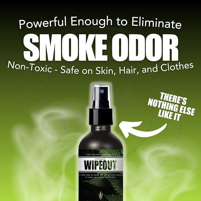 Chronic Wipeout Smoke Smell Eliminator for Home, Cars, Hands, Hair, Clothes, & More | Smoke Odor Eliminating Spray for All Kinds of Strong Smoke | Gifts for Smokers - Apple 2 Pack (16 oz)
