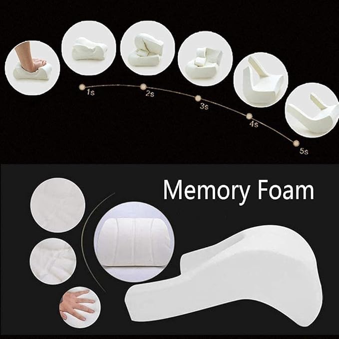 ZHONGLI Car seat Lumbar Support Pillow and car Neck Support Pillow kit, Soft Leather Surface and high-Density Memory Foam are Ergonomic car seat Pillows