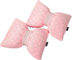 Car Headrest Pillow Pink Sparkly Bling Rhinestone Accessories for Women Bow Seat Neck Support Pillow for Travel Driver Chair Head Rest 2pcs