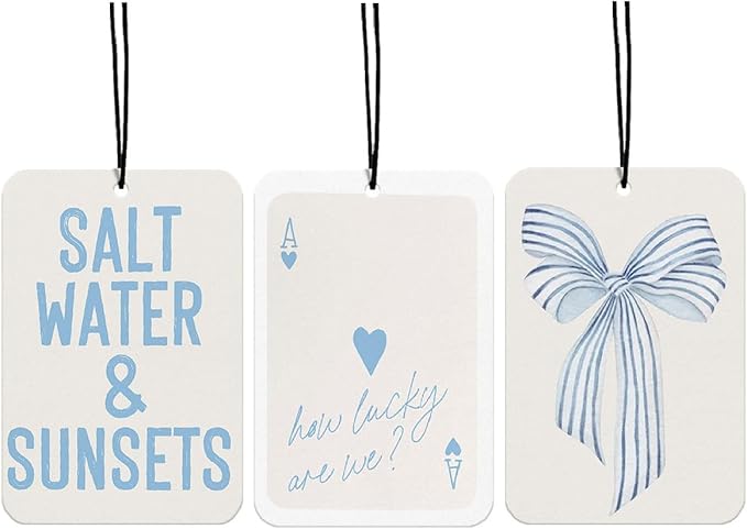 Blue Coquette Bows Car Air Freshener Bow Car Interior Accessories Hanging 3Pcs, Preppy Retro Girly Rear View Mirror Decor Cute Preppy Car Accessories for Women Girls(Lavender)