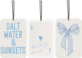 Blue Coquette Bows Car Air Freshener Bow Car Interior Accessories Hanging 3Pcs, Preppy Retro Girly Rear View Mirror Decor Cute Preppy Car Accessories for Women Girls(Lavender)