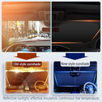300T Thickened Automotive Glass Sunshade and Comes with Storage Bag,Keep Car Interior Cool,Universal Windshield Sun Shade Fit for Cars,Trucks,SUVs (L: 57.08 * 31.5 inch)