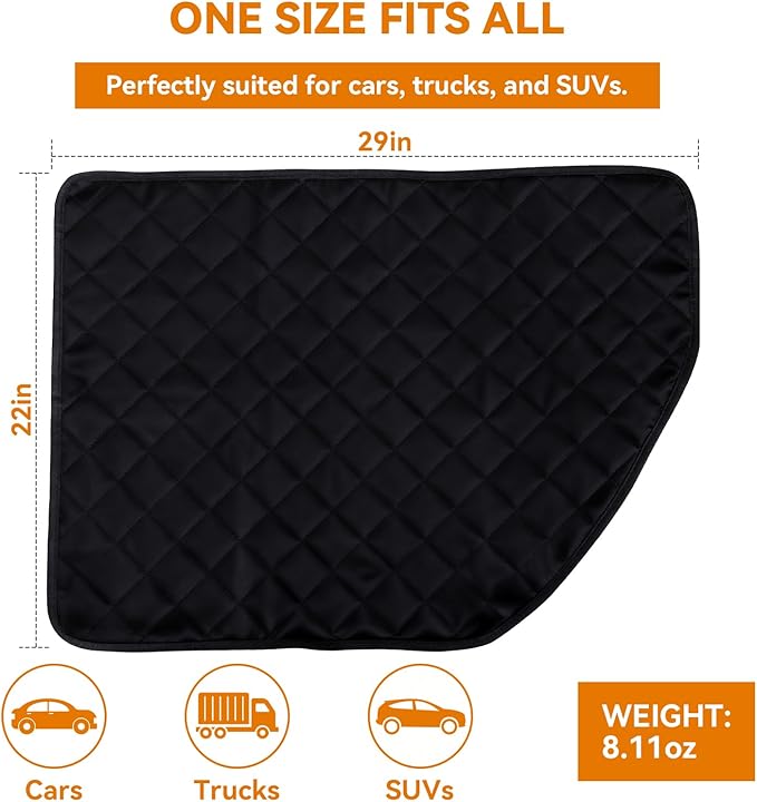 Dog Car Door Protector, 2 Pack Waterproof Scratchproof Nonslip Durable Protector, Thickened Door Panel Covers, Protects Doors from Dog Scratching Fit for Car/SUV/Truck (Black, Regular)