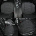 GIANT PANDA Premium PU Leather Front Car Seat Cover Protector Anti-Slip Bottom Seat Cover Fits 95% of Vehicles, Wrapping Around The Bottom (1 Pack - Black)