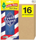 LITTLE TREES Car Air Freshener | Vent Wrap Provides Long Lasting Scent, Invisibly Fresh | Fresh Shave, 16 Air Fresheners