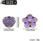 4PCS Car Air Vent Clips with Fragrance Pads, Cute Flower Car Air Fresheners Vents Clips Diamond Vent Clip Auto Interior Decor Charm Bling Auto Accessories Decoration for Women (Purple)