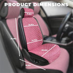 2PCS Linen Car Seat Covers Front Seats,Breathable Cloth Fabric Car Seat Protector - Universal Cloth Seat Covers Fit for Cars, Vans, SUVs, Trucks and for All Seasons - Pink