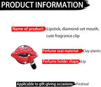 Car Air Vent Clips Red Lips, Rhinestone Lipstick Charms for Auto Diffuser Vent, Bling Diamond Decorations for Air Conditioning Outlet, Universal Vehicle Interior Accessories for Women Girls