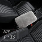 Sheepskin Armrest Cover Auto Center Armrest Cover Car Soft Console Pad, Fluffy Wool Auto Center Console Cover for Most Car Arm Rest Decoration Protector 7 x 13 Inch (Shearling, Light Gray)