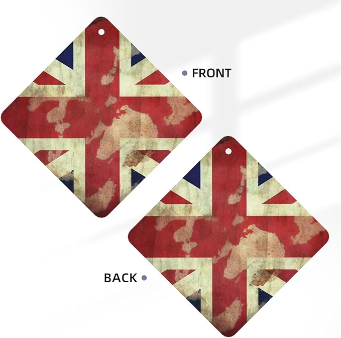 6 Pcs Car Air Fresheners Hanging Scented Cards for Car Fresheners Vintage Union Jack British Flag Car Aromatherapy Tablets Funny Hanging Air Freshener for Car Rearview Mirror Pendant