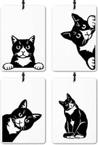 Funny Black Cat Car Air Freshener 4 Pcs, Cute Black Cat Gifts Air Freshener Hanging for Cars Books Closet Drawer, Pet Lover Gifts Car Accessories for Women Men